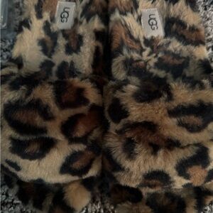 UGG Tan and Black Animal Print Slippers